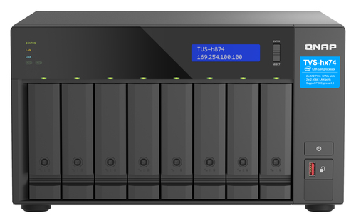 QNAP TVS-h874&comma; 32 GB RAM&comma; 8x Einsch&uuml;be&comma; 4x 2&period;5 GBit&sol;s LAN&comma; Tower NAS schwarz