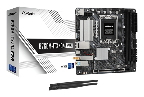 Asrock B760M-ITX&sol;D4 WiFi&comma; mini ITX LGA 1700 Mainboard&comma; 2x DDR4&comma; max&period; 64 GB&comma; 1x HDMI&comma; 1x DisplayPort 1&period;4&comma; WiFi