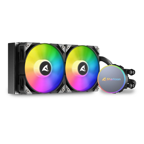 Sharkoon S70 rgb, schwarz, Komplett-Wasserkühlung, 600-2000rpm, 131,93 m³/h, 35 dB, 2,9 mmH2O, 4-polig Sharkoon S70 rgb, schwarz, Komplett-Wasserkühlung, 600-2000rpm, 131,93 m³/h, 35 dB, 2,9 mmH2O, 4-polig