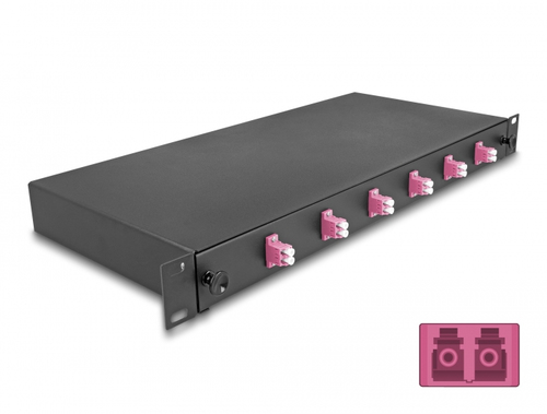 DeLOCK 19 LWL Spleißbox 6 x LC Duplex OM4 1HE komplett bestückt DeLOCK 19 LWL Spleißbox 6 x LC Duplex OM4 1HE komplett bestückt