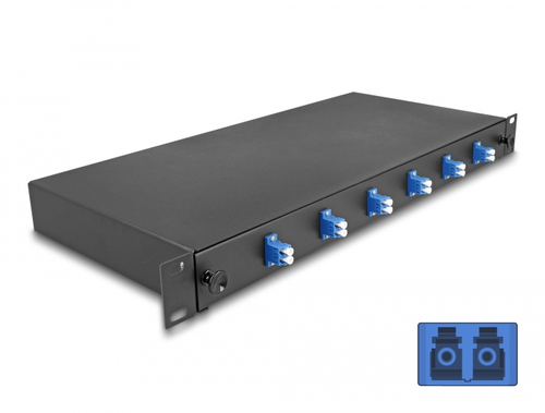 DeLOCK 19 LWL Spleißbox 6 x LC Duplex OS2 1HE komplett bestückt DeLOCK 19 LWL Spleißbox 6 x LC Duplex OS2 1HE komplett bestückt