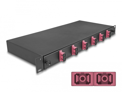 DeLOCK 19 LWL Spleißbox 6 x SC Duplex OM4 1HE komplett bestückt DeLOCK 19 LWL Spleißbox 6 x SC Duplex OM4 1HE komplett bestückt