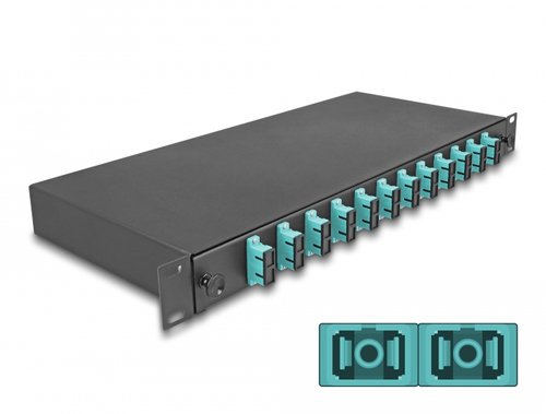 DeLOCK 19 LWL Spleißbox 12 x SC Duplex OM3 1HE komplett bestückt DeLOCK 19 LWL Spleißbox 12 x SC Duplex OM3 1HE komplett bestückt