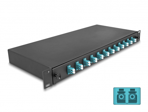 DeLOCK 19 LWL Spleißbox 12 x LC Duplex OM3 1HE komplett bestückt DeLOCK 19 LWL Spleißbox 12 x LC Duplex OM3 1HE komplett bestückt