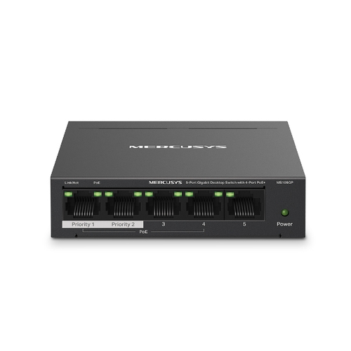 Mercusys MS105GP, 5x RJ-45, Backplane: 10 Gbit/s, PoE Mercusys MS105GP, 5x RJ-45, Backplane: 10 Gbit/s, PoE