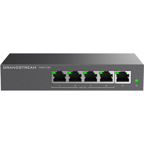Grandstream GWN7700P, 5 Port Switch, 4 Port PoE+ Grandstream GWN7700P, 5 Port Switch, 4 Port PoE+