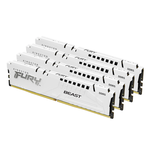 DDR5RAM 4 x 16GB DDR5-6000, Kingston Technology FURY Beast 64 GB 6000 MT/s DDR5 CL40 DIMM (4er-Kit) White XMP, DIMM, CL40 Kit DDR5RAM 4 x 16GB DDR5-6000, Kingston Technology FURY Beast 64 GB 6000 MT/s DDR5 CL40 DIMM (4er-Kit) White XMP, DIMM, CL40 Kit