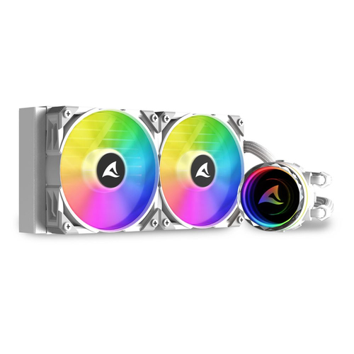 Sharkoon S80 RGB, weiß, Komplett-Wasserkühlung, 600-2000rpm, 131,93 m³/h, 35 dB, 2,9 mmH2O, 4-polig Sharkoon S80 RGB, weiß, Komplett-Wasserkühlung, 600-2000rpm, 131,93 m³/h, 35 dB, 2,9 mmH2O, 4-polig