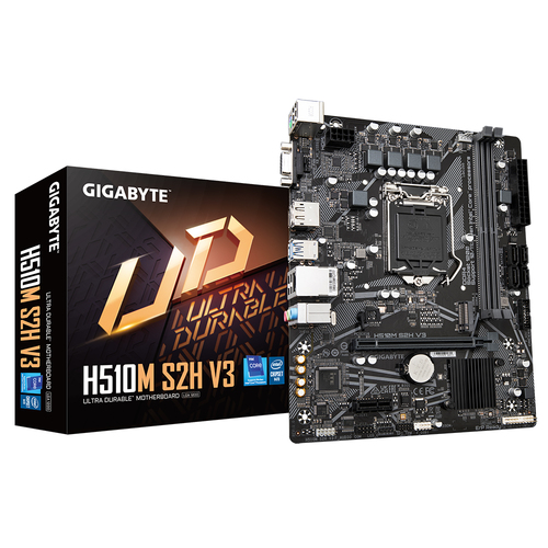 GIGABYTE H510M S2H V3&comma; micro ATX LGA 1200 &lpar;H5&rpar; Mainboard&comma; 2x DDR4&comma; max&period; 64 GB&comma; 1x HDMI&comma; 1x DisplayPort 1&period;2