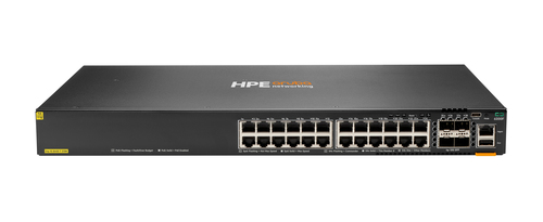 HPE Aruba Networking CX 6200F 24G Class-4 PoE 4SFP 370W Switch L3 Managed Switch&comma; 24x RJ-45&comma; Backplane&colon; 128 Gbit&sol;s&comma; PoE