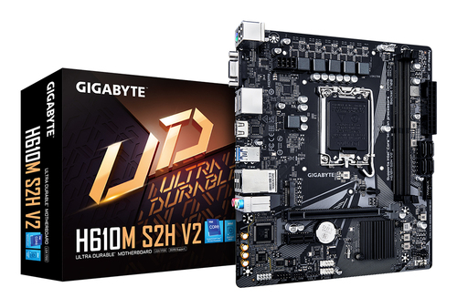 GIGABYTE H610M S2H V2 Motherboard - Unterstützt Intel Core 14. Generation CPUs, 4+1+1 Hybrid Phasen Digital VRM, bis zu 5600MHz DDR5, 1xPCIe 3.0 M.2, GbE LAN, USB 3.2 Gen 1 GIGABYTE H610M S2H V2 Motherboard - Unterstützt Intel Core 14. Generation CPUs, 4+1+1 Hybrid Phasen Digital VRM, bis zu 5600MHz DDR5, 1xPCIe 3.0 M.2, GbE LAN, USB 3.2 Gen 1