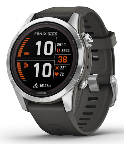 Garmin fnix 7S Pro 3,05 cm (1.2) MIP 42 mm Digital 240 x 240 Pixel Touchscreen Silber WLAN GPS