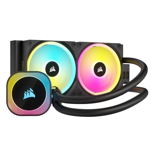 Corsair H100I, schwarz, Wasserkühlung, 480-2400rpm, 3,8 mmH2O Corsair H100I, schwarz, Wasserkühlung, 480-2400rpm, 3,8 mmH2O