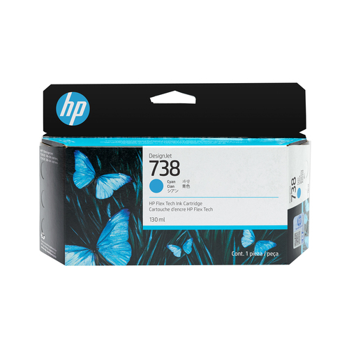 HP 738 130-ml Cyan DesignJet Ink Cartridge HP 738 130-ml Cyan DesignJet Ink Cartridge