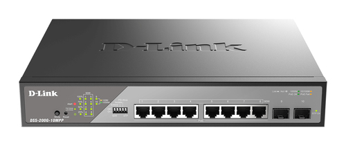 D-Link DSS-200G-10MPP&sol;E L2 Managed Switch&comma; 8x RJ-45&comma; Backplane&colon; 20 Gbit&sol;s&comma; PoE