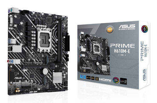 ASUS PRIME H610M-E-CSM&comma; micro ATX LGA 1700 Mainboard&comma; 2x DDR5&comma; max&period; 96 GB&comma; 1x HDMI 2&period;1&comma; 1x DisplayPort 1&period;4