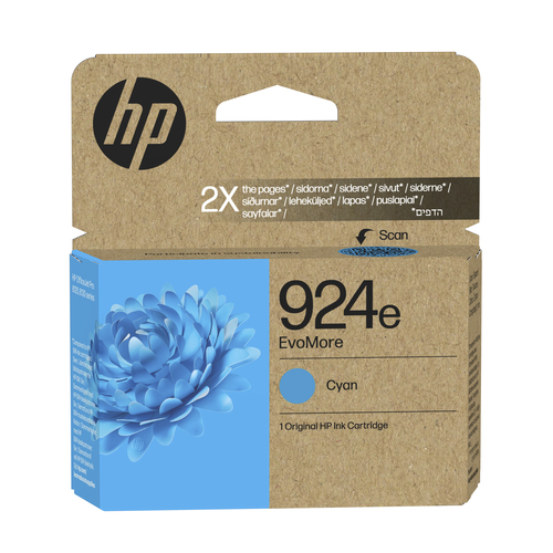 HP 924e EvoMore Cyan Original Ink Cartridge, original, cyan HP 924e EvoMore Cyan Original Ink Cartridge, original, cyan