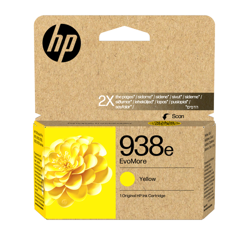 HP 938e EvoMore Yellow Original Ink Cartridge, original, gelb HP 938e EvoMore Yellow Original Ink Cartridge, original, gelb