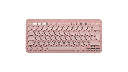 Logitech Pebble Keys 2 K380s rose Tastatur&comma; Layout&colon; UK Englisch&comma; Scherenschalter