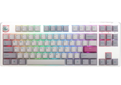 Ducky One 3 TKL silber Tastatur&comma; Layout&colon; US Englisch&comma; Cherry MX Silent Red&comma; RGB