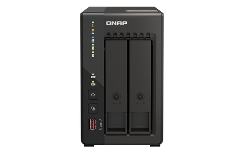 QNAP QVP-21C&comma; 8 GB RAM&comma; 2x Einsch&uuml;be&comma; 2x 2&period;5 GBit&sol;s LAN&comma; Tower NAS schwarz