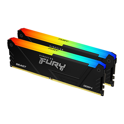 DDR4RAM 2 x 32GB DDR4-3600, Kingston Technology FURY Beast 64GB 3600MT/s DDR4 CL18 DIMM (2er-Kit) RGB, DIMM, CL18 Kit DDR4RAM 2 x 32GB DDR4-3600, Kingston Technology FURY Beast 64GB 3600MT/s DDR4 CL18 DIMM (2er-Kit) RGB, DIMM, CL18 Kit