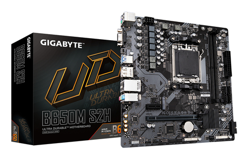 GIGABYTE B650M S2H, micro ATX AM5 Mainboard, 2x DDR5, max. 128 GB, 1x HDMI 2.1, 1x DisplayPort 1.4 GIGABYTE B650M S2H, micro ATX AM5 Mainboard, 2x DDR5, max. 128 GB, 1x HDMI 2.1, 1x DisplayPort 1.4