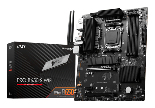 MSI PRO B650-S WIFI, ATX AM5 Mainboard, 4x DDR5, max. 192 GB, 1x HDMI 2.1, WiFi MSI PRO B650-S WIFI, ATX AM5 Mainboard, 4x DDR5, max. 192 GB, 1x HDMI 2.1, WiFi