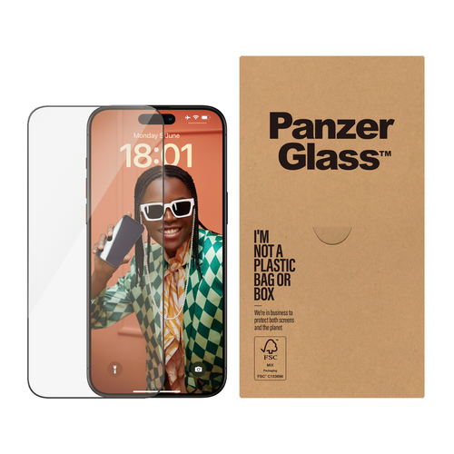 PanzerGlass PanzerGlass Screen Protector iPhone 15 Pro Max &vert; Ultra-Wide Fit w&period; EasyAligner &vert; Bulk