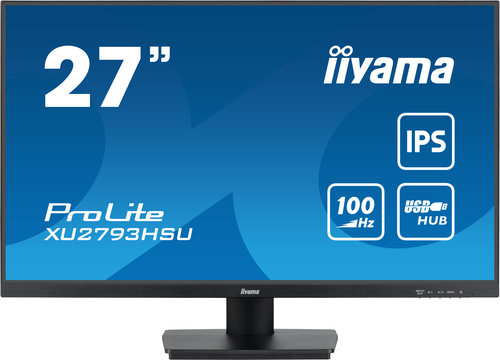 27 Zoll iiyama XU2793HSU-B6&comma; 68&comma;6cm TFT&comma; 100 Hz&comma; Full HD&comma; 1ms&comma; 1x HDMI&comma; 1x DP&comma; integrierter USB-Hub