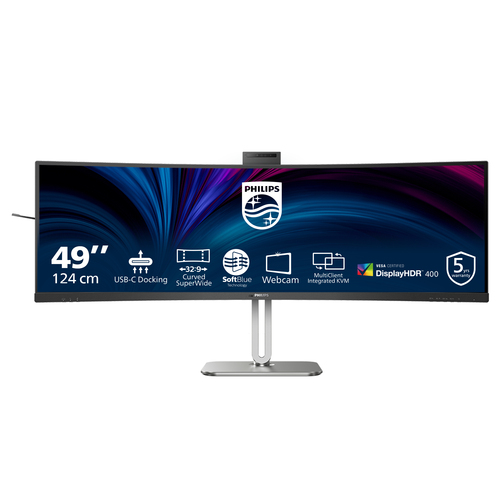 48.8 Zoll Philips 49B2U6900CH/00, 124cm TFT, 75 Hz, Dual QHD, 4ms, 2x HDMI, 1x DP, integrierte Kamera, integrierter USB-Hub 48.8 Zoll Philips 49B2U6900CH/00, 124cm TFT, 75 Hz, Dual QHD, 4ms, 2x HDMI, 1x DP, integrierte Kamera, integrierter USB-Hub
