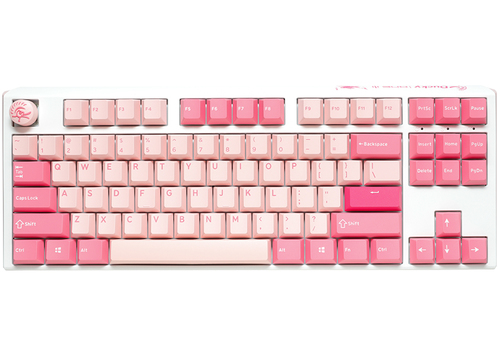 Ducky One 3 TKL Gossamer Pink pink&comma; wei&szlig; Tastatur&comma; Layout&colon; US Englisch&comma; Cherry MX ERGO Clear