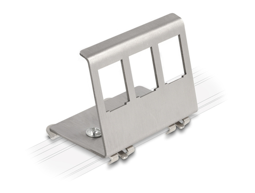 DeLOCK Keystone Metall Halterung 3 Port f&uuml;r Hutschiene