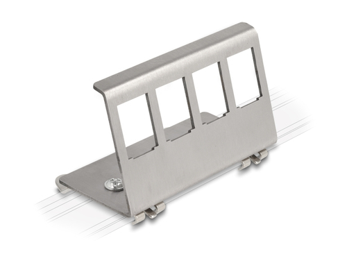 DeLOCK Keystone Metall Halterung 4 Port f&uuml;r Hutschiene