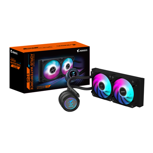 GIGABYTE AORUS WATERFORCE II 240&comma; schwarz&comma; Komplett-Wasserk&uuml;hlung&comma; 2&comma;93 mmH2O