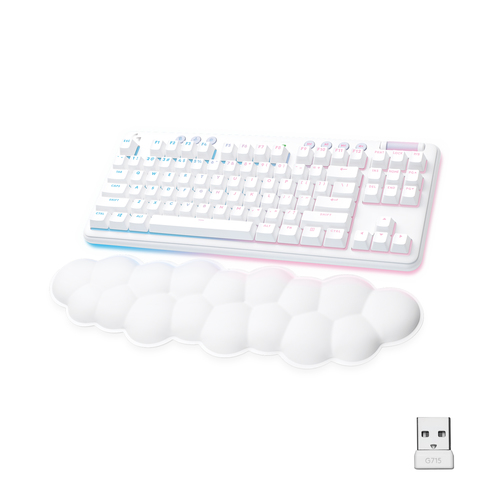 Logitech G G715 wei&szlig; Tastatur&comma; Layout&colon; DE&comma; Logitech GX Red&comma; RGB