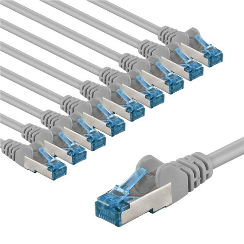 1m Patchkabel Cat6a&comma; S&sol;FTP&comma; grau&comma; Kupfer&comma; Goobay