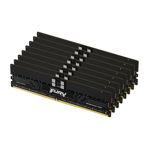 DDR5RAM 8 x 32GB DDR5-6000, Kingston Technology FURY 256GB 6000MT/s DDR5 ECC Reg CL32 DIMM (8er-Kit) Renegade Pro EXPO, DIMM, ECC, CL32 Kit DDR5RAM 8 x 32GB DDR5-6000, Kingston Technology FURY 256GB 6000MT/s DDR5 ECC Reg CL32 DIMM (8er-Kit) Renegade Pro EXPO, DIMM, ECC, CL32 Kit