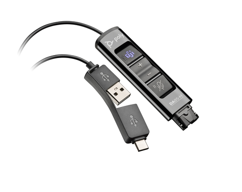 HP Poly DA85-M USB-zu-QD-Adapter TAA, schwarz HP Poly DA85-M USB-zu-QD-Adapter TAA, schwarz