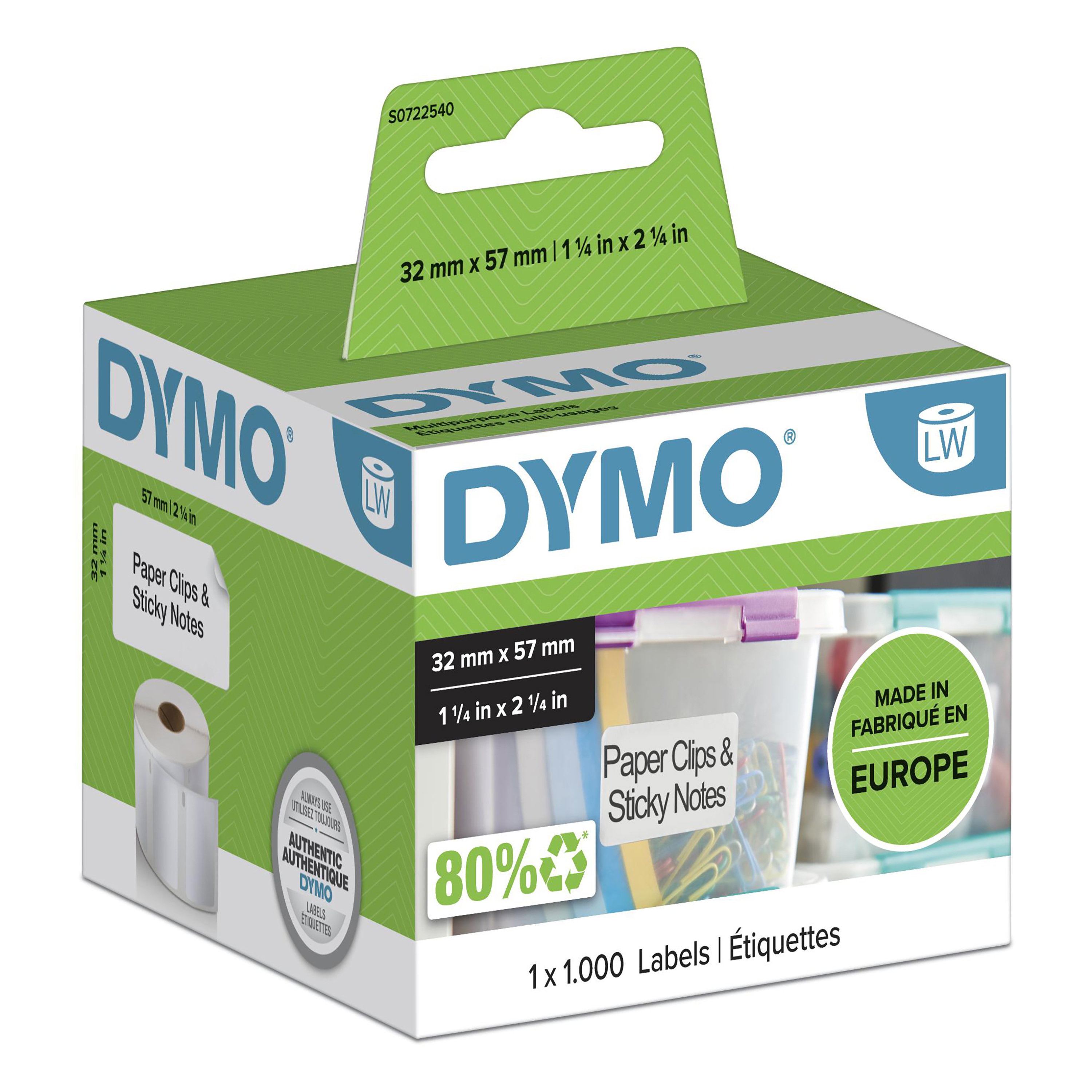Dymo LabelWriter 11354 Etiketten 57x32mm Dymo LabelWriter 11354 Etiketten 57x32mm