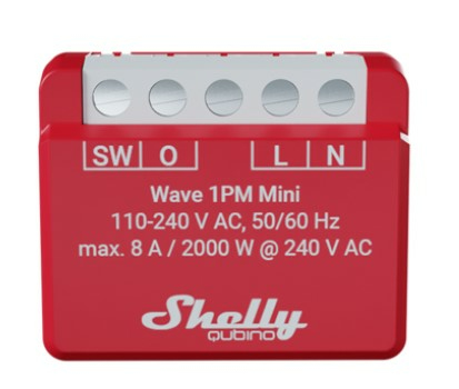 Shelly Qubino Wave 1PM Mini Intelligenter Schalter Rot