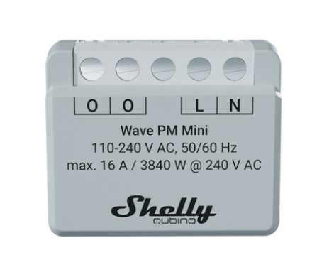 Shelly Qubino Wave PM Mini Intelligenter Schalter Grau