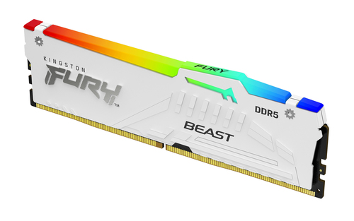 DDR5RAM 16 GB DDR5-6000, Kingston Technology FURY Beast 16GB 6000MT/s DDR5 CL30 DIMM White RGB EXPO, DIMM, ECC, CL30 DDR5RAM 16 GB DDR5-6000, Kingston Technology FURY Beast 16GB 6000MT/s DDR5 CL30 DIMM White RGB EXPO, DIMM, ECC, CL30