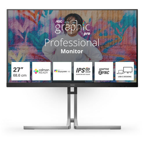 27 Zoll AOC Q27U3CV, 68,6cm TFT, 75 Hz, Quad HD, 4ms, 1x HDMI, 1x DP, integrierter USB-Hub 27 Zoll AOC Q27U3CV, 68,6cm TFT, 75 Hz, Quad HD, 4ms, 1x HDMI, 1x DP, integrierter USB-Hub