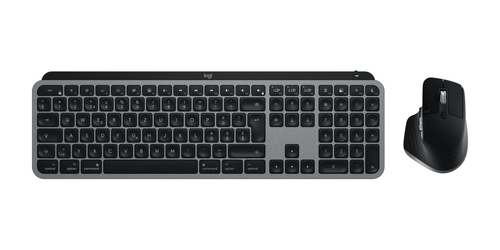 Logitech MX Keys S Combo for Mac aluminium&comma; schwarz Tastatur&comma; Layout&colon; Schweiz&comma; Scherenschalter&comma; beleuchtet