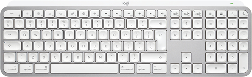 Logitech MX Keys S for Mac Tastatur B&uuml;ro RF Wireless &plus; Bluetooth QWERTY US International Aluminium&comma; Wei&szlig;
