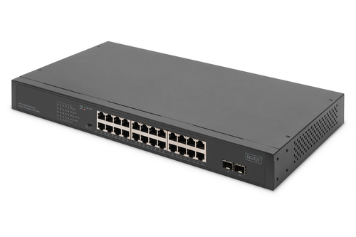 Digitus DN-95348-2 Unmanaged Switch&comma; 24x RJ-45&comma; Backplane&colon; 52 Gbit&sol;s&comma; PoE