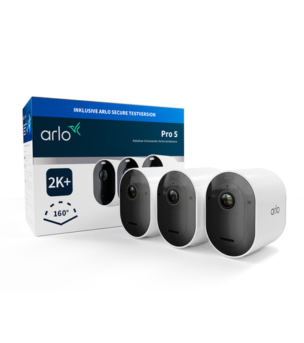Arlo Pro 5 2K+ Überwachungskamera außen, 3er Set
