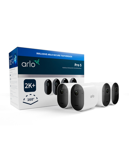 Arlo Pro 5 2K+ Überwachungskamera außen, 4er Set