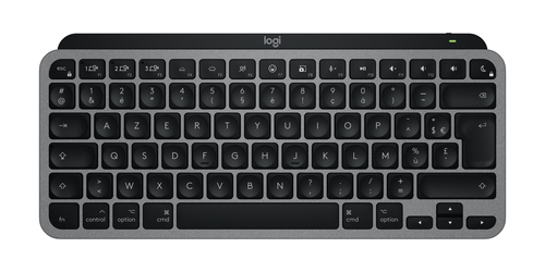 Logitech MX Keys Mini For Mac schwarz&comma; grau Tastatur&comma; Layout&colon; Franz&ouml;sisch&comma; Scherenschalter&comma; beleuchtet